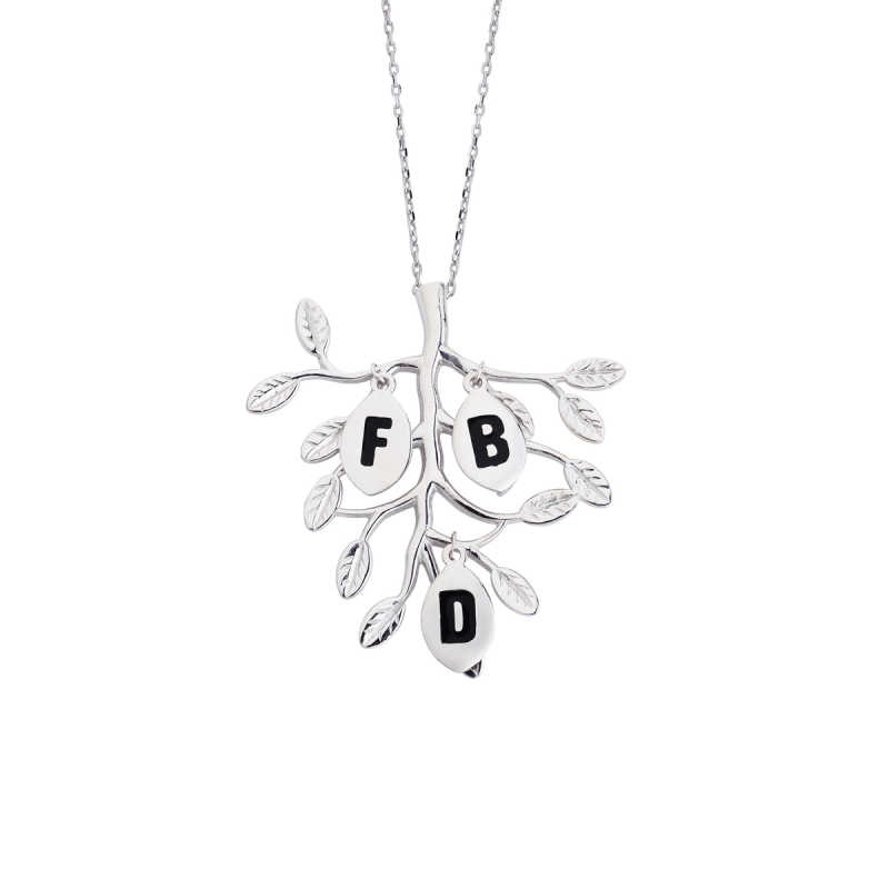 Sevgi Ağacı Aile Harfli Gümüş Kolye GMS994 Sevgi Ağacı Aile Harfli Gümüş Kolye GMS994
