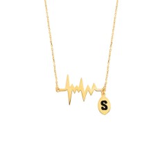 Nabız Harfli Gümüş Kolye  GMS1005