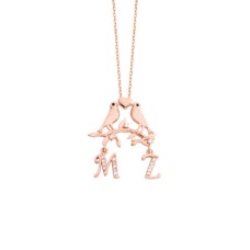 Gönül Kuşları Harfli Gümüş Kolye GMS1638