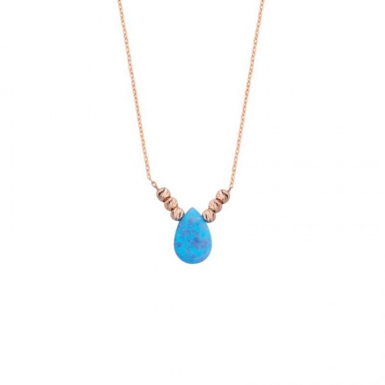 Fosforlu Sedef Damla Gümüş Kolye  GMS1470