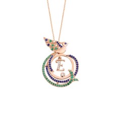 Anka Kuşu Harfli Gümüş Kolye GMS1643