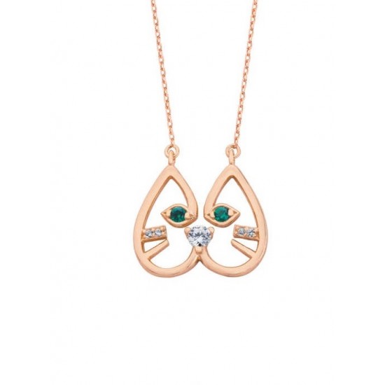 Sevimli Kedi Gümüş Kolye GMS1799