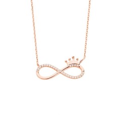 Sonsuzluk Tacı Gümüş Rose Kolye GMS1806