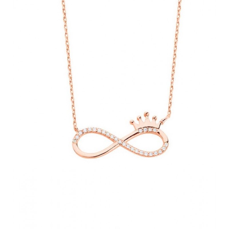 Sonsuzluk Tacı Gümüş Rose Kolye GMS1806