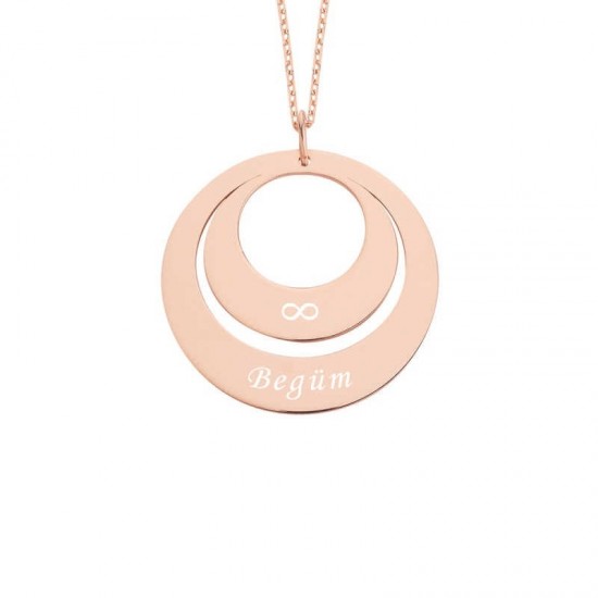 İsimli Halka Levha Gümüş Kolye GMS1286