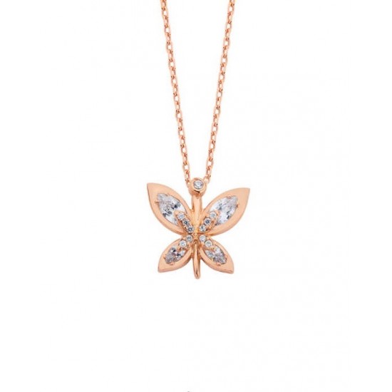 Taşlı Kelebek Gümüş Kolye GMS1810 Taşlı Kelebek Gümüş Kolye GMS1810