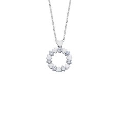 Zirkon Taşlı Minik Kalpler Gümüş Kolye GMS1179