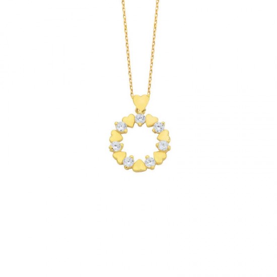 Zirkon Taşlı Minik Kalpler Gümüş Kolye GMS1181 Zirkon Taşlı Minik Kalpler Gümüş Kolye GMS1181