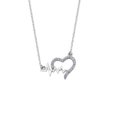 Kalp Figürlü Ritim Gümüş Kolye GMS1185
