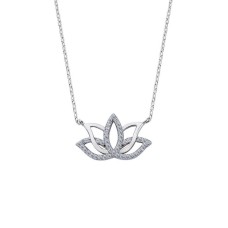 Lotus Çiçeği Gümüş Kolye  GMS975