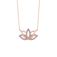 Lotus Çiçeği Gümüş Kolye  GMS976