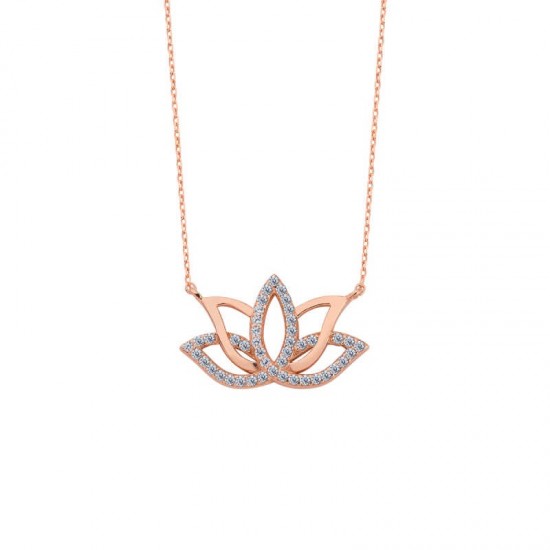 Lotus Çiçeği Gümüş Kolye GMS976 Lotus Çiçeği Gümüş Kolye GMS976