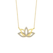 Lotus Çiçeği Gümüş Kolye GMS977