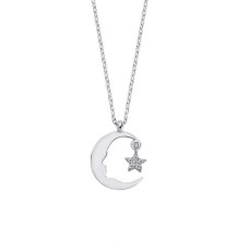 Atatürk Silüeti Ay Yıldız Gümüş Kolye GMS1194