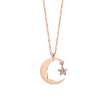 Atatürk Silüeti Ay Yıldız Gümüş Kolye GMS1195