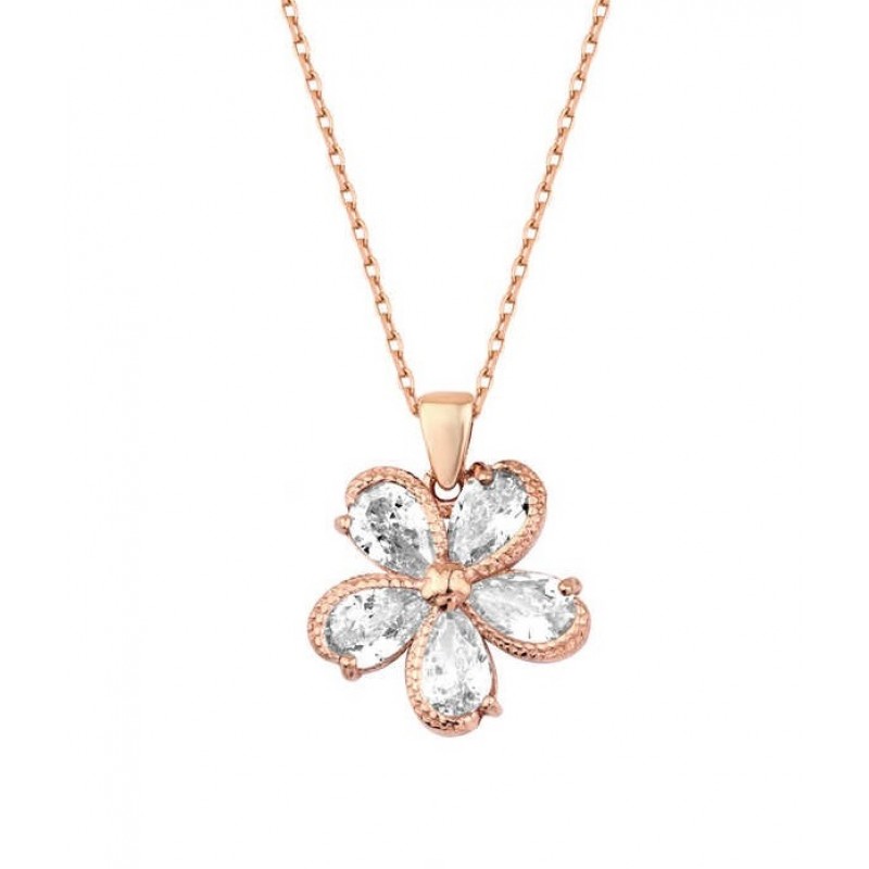 Taşlı Papatya Gümüş Kolye GMS1844 Taşlı Papatya Gümüş Kolye GMS1844