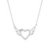 Melek Kanadı Kalpli Gümüş Beyaz Kolye GMS1852