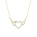 Melek Kanadı Kalpli Gümüş Sarı Kolye GMS1854