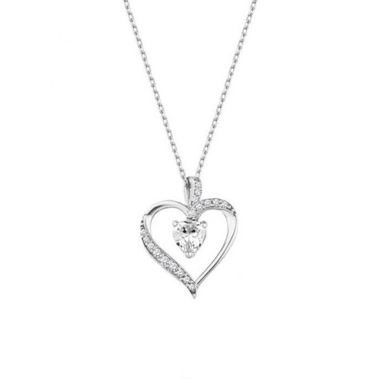 Kalp Taşlı Gümüş Kolye GMS1944