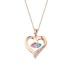 Çift Kalp Taşlı Rose Renk Gümüş Kolye GMS1949