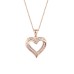 Taşlı Kalp Rose Renk Gümüş Kolye GMS1952