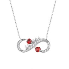 Çift Kalpli Sonsuzluk Gümüş Kolye GMS1957