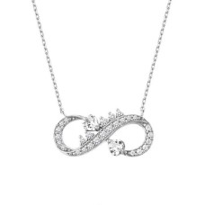 Çift Kalpli Sonsuzluk Gümüş Kolye GMS1958