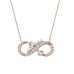 Çift Kalpli Rose Renk Sonsuzluk Gümüş Kolye GMS1960