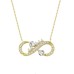Çift Kalpli Sarı Renk Sonsuzluk Gümüş Kolye GMS1962
