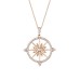 Kutup Yıldızı Pusula Rose Renk Gümüş Kolye GMS1989