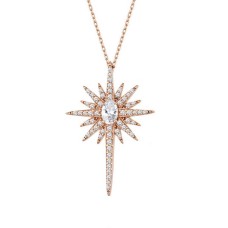 Kutup Yıldızı Rose Renk Gümüş Kolye GMS2010