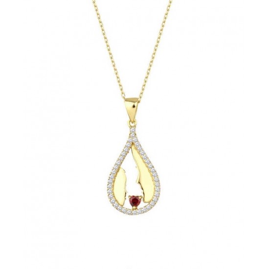 Anne Bebek Sarı Renk Gümüş Kolye GMS2016