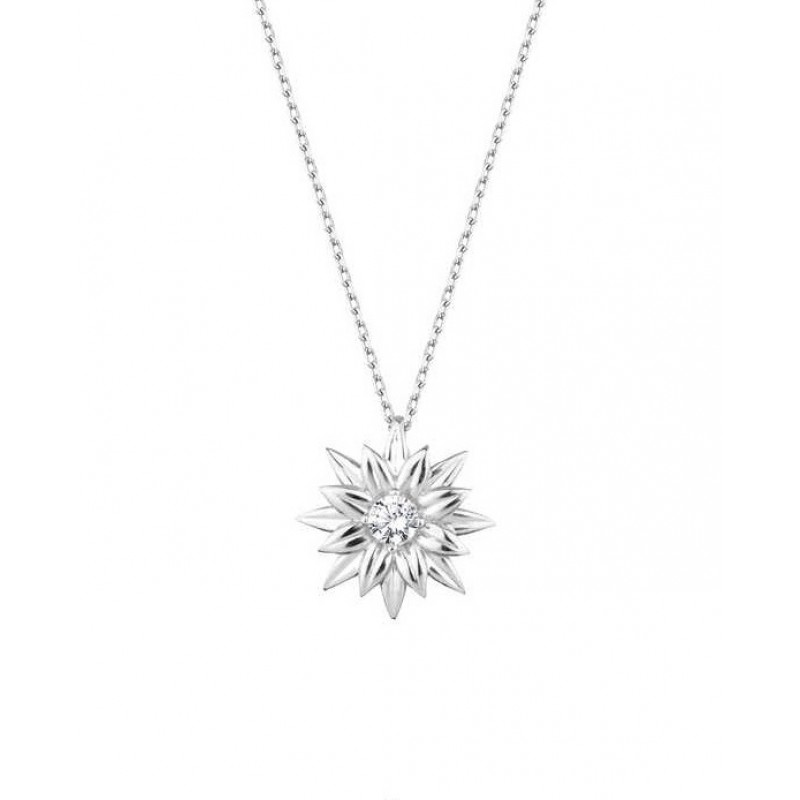 Tektaş Çiçek Gümüş Kolye GMS2018