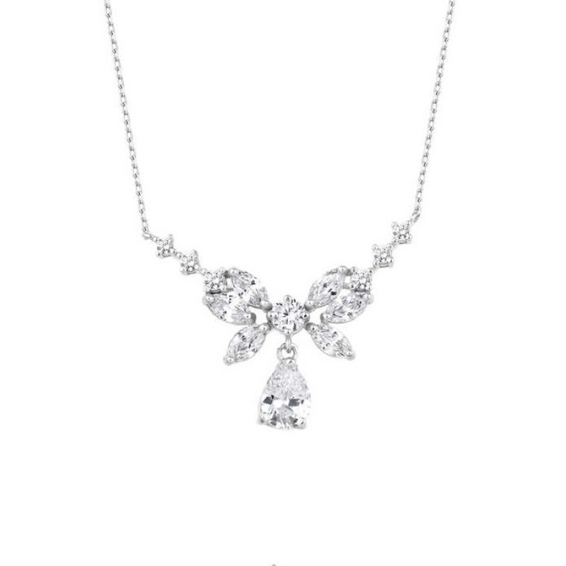 Markiz Taşlı Damla Abiye Gümüş Kolye GMS2027 Markiz Taşlı Damla Abiye Gümüş Kolye GMS2027