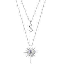 100 Dilde Seni Seviyorum Harfli Kutup Yıldızı Gümüş Kolye GMS2060