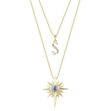 100 Dilde Seni Seviyorum Harfli Kutup Yıldızı Sarı Renk Gümüş Kolye GMS2062