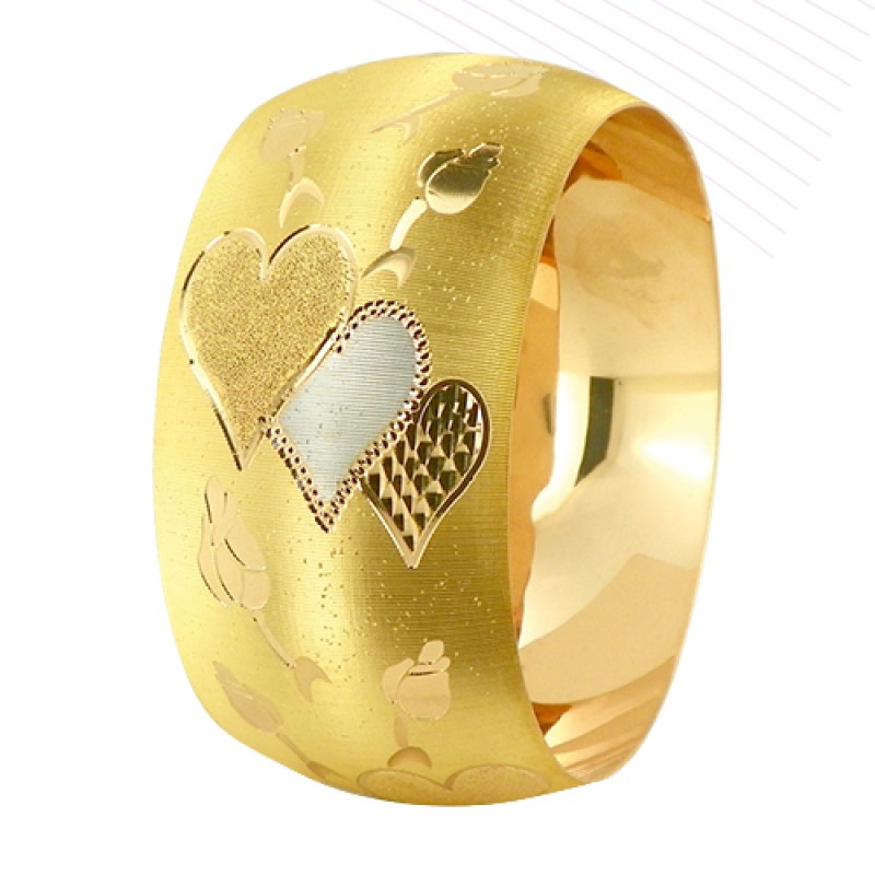 22 Ayar Şarnel 50 gr Mega Kalp Bilezik - BLK6100