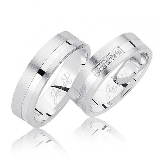 Beyaz Şeritli Altın Alyans 2506-2