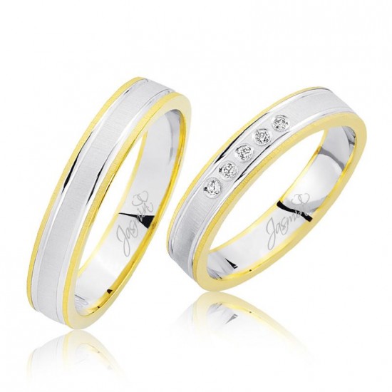 Sarı Beyaz Altın Alyans 2704-3