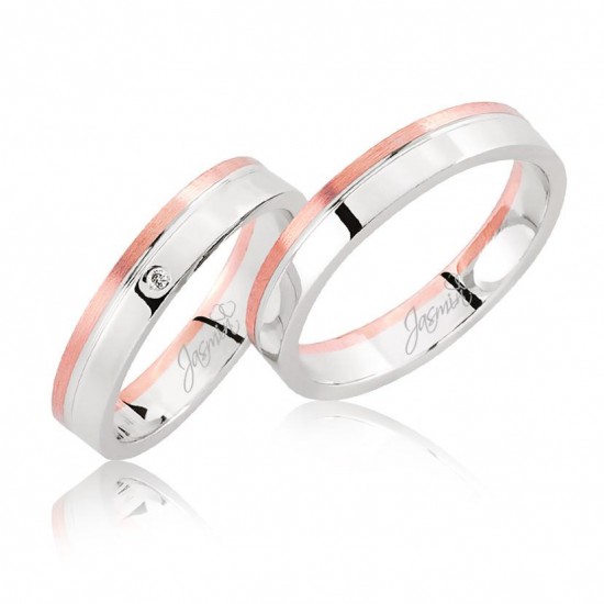 Rose Beyaz Altın Alyans 2903-3