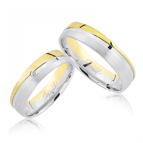 Sarı Beyaz Altın Alyans 2906-2