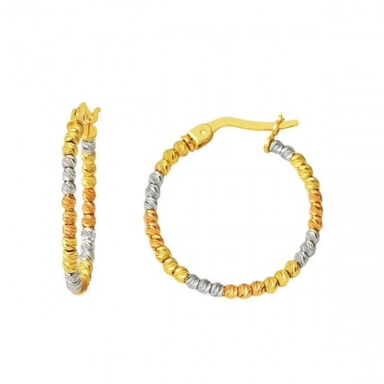 3 Renk 2 cm Çaplı Dorika Halka Küpe KP049