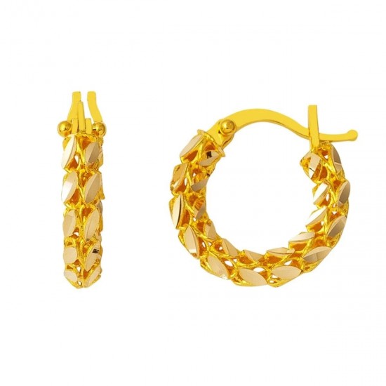 2 cm Çaplı Pullu Halka Küpe KP055 2 cm Çaplı Pullu Halka Küpe KP055