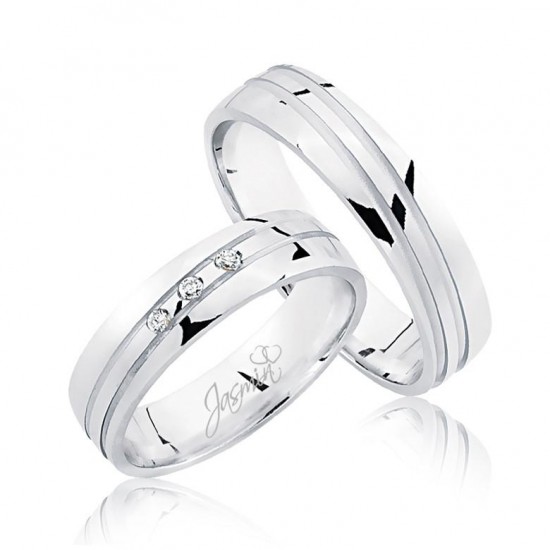 Beyaz Şeritli Altın Alyans 3003-3