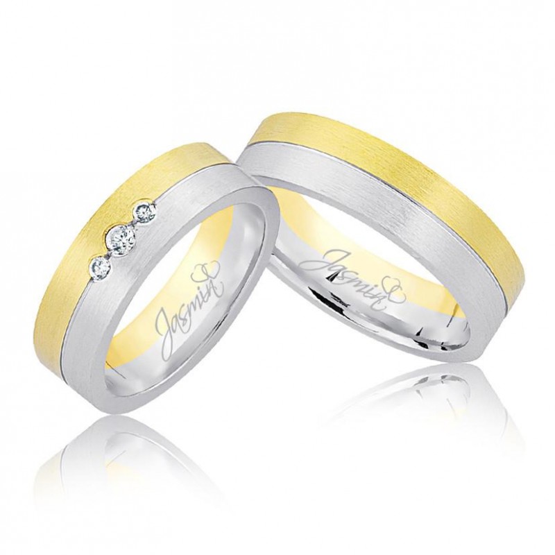 Sarı Beyaz Altın Alyans 3006-2