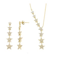 Takım Yıldızı İkili Sarı Renk Gümüş Set GMS2096