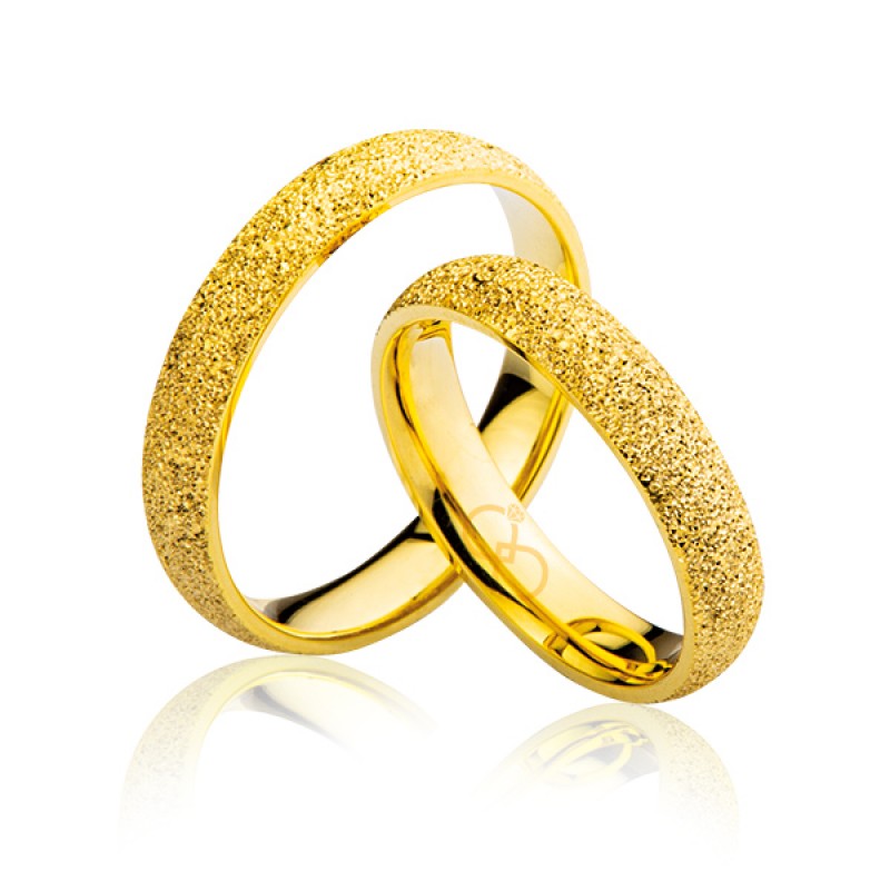 Kumlu Sarı Altın Alyans 3102-3