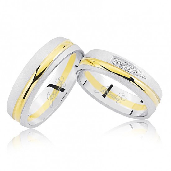 Sarı Beyaz Altın Alyans 3201-2