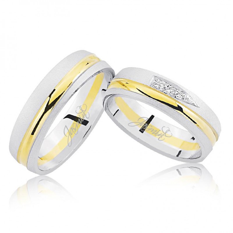 Sarı Beyaz Altın Alyans 3201-2