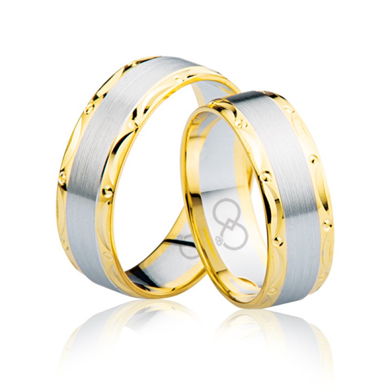 Sarı Beyaz Altın Alyans 3201-3